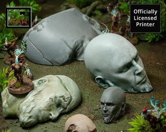 Ancient Heads Set D&D terrain 28-32mm | Dungeons and Dragons | DnD | Pathfinder | Starfinder | Tabletop RPG | Wargaming |