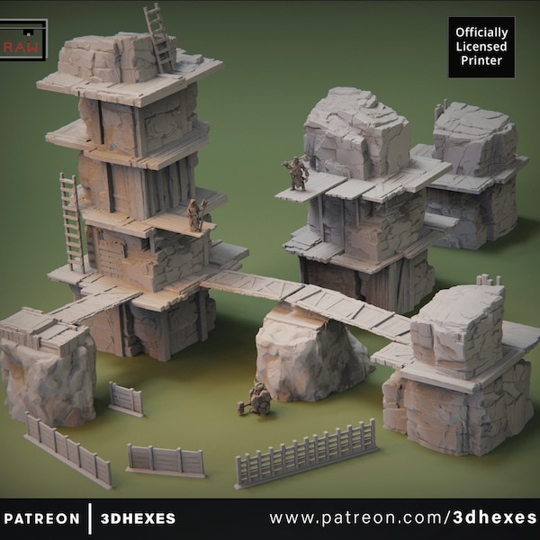 28pcs The Stone Pillars Outpost Set D&D terrain 28-32mm | Dungeons and Dragons | DnD | Pathfinder | Starfinder | Tabletop RPG | Wargaming |