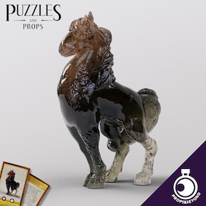 Obsidian Steed Figurine, Life Sized prop for Dungeons and Dragons, Dnd, Pathfinder, Starfinder, Cosplay Props, LARPing Props, Tabletop RPG