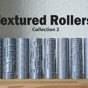 Textured Rollers Collection 2 Clay/Foams D&D Terrain 28mm | 32mm | Dungeons and Dragons | DnD | Polymer Clay Pattern | Tabletop RPG