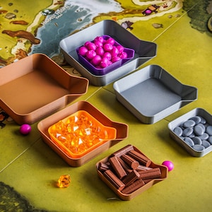 Stackable Board Game Component Bits Trays, Storage Trays, Beads, Modular Token Organizers, Accessories, Board Games, Meeples