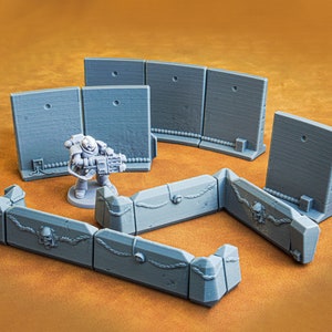 Sci-Fi Barricades Modular Scatter Terrain | 28mm 32mm Tabletop Wargaming | Roleplaying Game | Starfinder | Txarli Factory