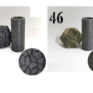 Rolling Pin Textured Rollers Set 3 D&D Terrain | 28mm | 32mm | Dungeons and Dragons | DnD | Polymer Clay Pattern | Tabletop RPG