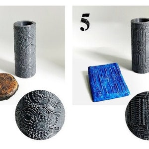 Rolling Pin Textured Rollers Set 1 D&D Terrain | 28mm | 32mm | Dungeons and Dragons | DnD | Polymer Clay Pattern | Tabletop RPG