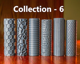 Textured Rollers Collection 6 Clay/ Foams D&D Terrain | 28mm | 32mm | Dungeons and Dragons | DnD | Polymer Clay Pattern | Tabletop RPG