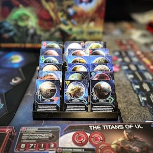 Planet Holders for Twilight Imperium 4th Edition, Holds up to 18x Planet Cards Sleeved, Modular Organizer, TI4, Board Game Accessories