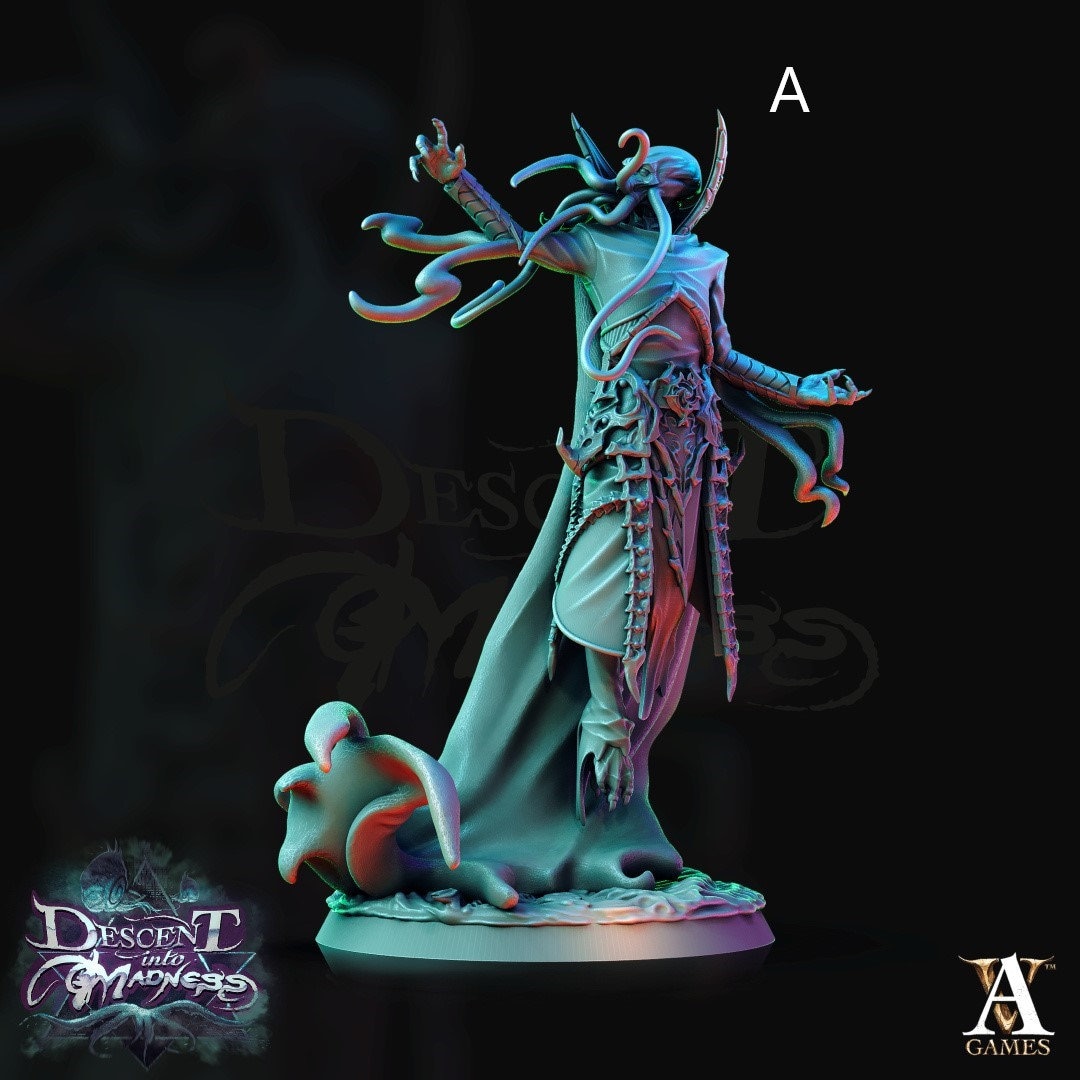 Mind Flayer Illithid Outcast Mini Miniature 28/32mm Figure D&D 3D Printed Resin