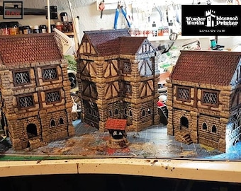Ulvheim Houses D&D Terrain 28mm | 32mm | Dungeons and Dragons | DnD | Pathfinder | Starfinder | Tabletop RPG | Wargaming |