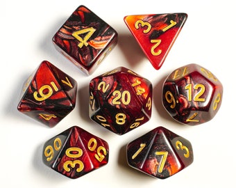 Draconic Fury, DnD Dice Set, Dice Set for Dungeons and Dragons, Role Playing Games, Polyhedral dice set, Limited Edition, DM Gift, Favors
