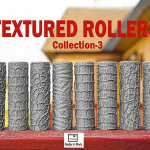 Textured Rollers Collection 3 Clay Foams D&D Terrain | 28mm | 32mm | Dungeons and Dragons | DnD | Polymer Clay Pattern | Tabletop RPG