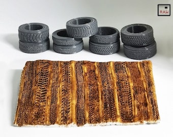 Tire/Road Tracks Textured Rollers Set D&D Terrain | 28mm | 32mm | Dungeons and Dragons | DnD | Polymer Clay Pattern | Tabletop RPG