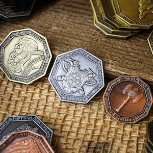 Dwarven Gold Silver Copper Coin Currency Bundle, Coin Sets, Dungeons and Dragons, Tabletop RPG Props, Life size props, Larping, Roleplaying