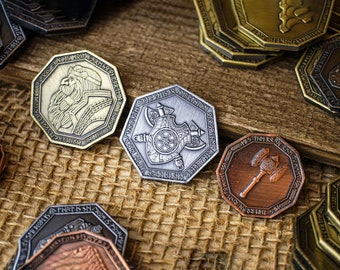 Dwarven Gold Silver Copper Coin Currency Bundle, Coin Sets, Dungeons and Dragons, Tabletop RPG Props, Life size props, Larping, Roleplaying