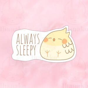Schlafender Nymphensittich Vinyl Sticker für Laptop Flasche Notebook Cartoon Vogel Papagei Kawaii Anime Dekoration