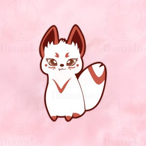 Kitsune rot & weiß Fuchs Vinyl Sticker für Laptop Flasche Notebook Aufkleber Kawaii Kawaii Anime Dekoration