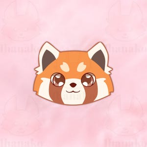 Calcomanía de vinilo de panda rojo para portátil, botella, cuaderno, dibujo animado, linda decoración de anime kawaii