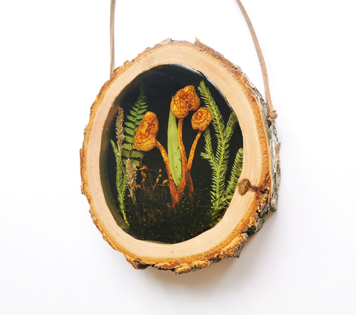 Mushroom Decor Resin Art Mushroom Wall Art Resin Wall Hanging Etsy