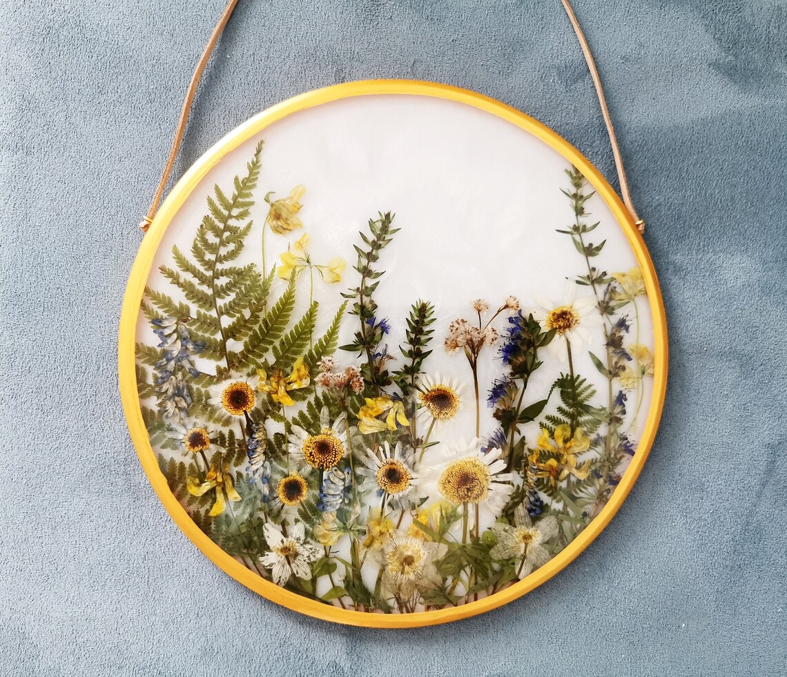 Dried Flower Art Resin Flower Art Flowers in Resin Wall Decor Etsy