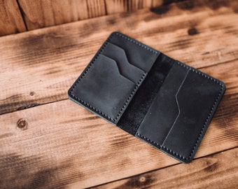 Leather card wallet,Business cardholder, Black card holder, Minimalist Wallet, Leather card holder, Credit Card organizer, Christmas gift