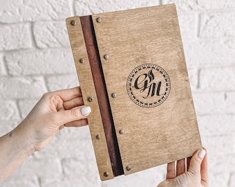 Custom Wood Menu Folder, Restaurant Bar Menu, A4/US Letter
