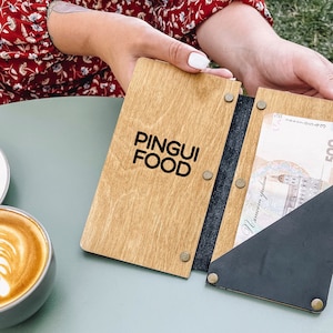 Leather Bill Holder, Check Holder For Restaurant, Leather Check Holder with logo, Custom Guest Presenter,Check Presenter For Restaurant
