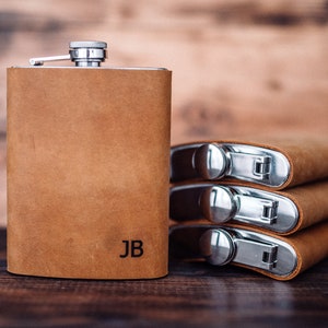 Groomsmen Flasche, Leder Flasche 6 Unzen, Custom Flasche, personalisierte Flasche, Custom Flasche Set, Flasche Edelstahl, Großhandel bestellen