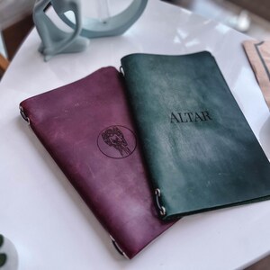 Couverture de menu en cuir personnalisée, menu en cuir A4-A5, livre de menus de restaurant, support de menu en cuir, chemise de menu avec logo avec reliure en caoutchouc