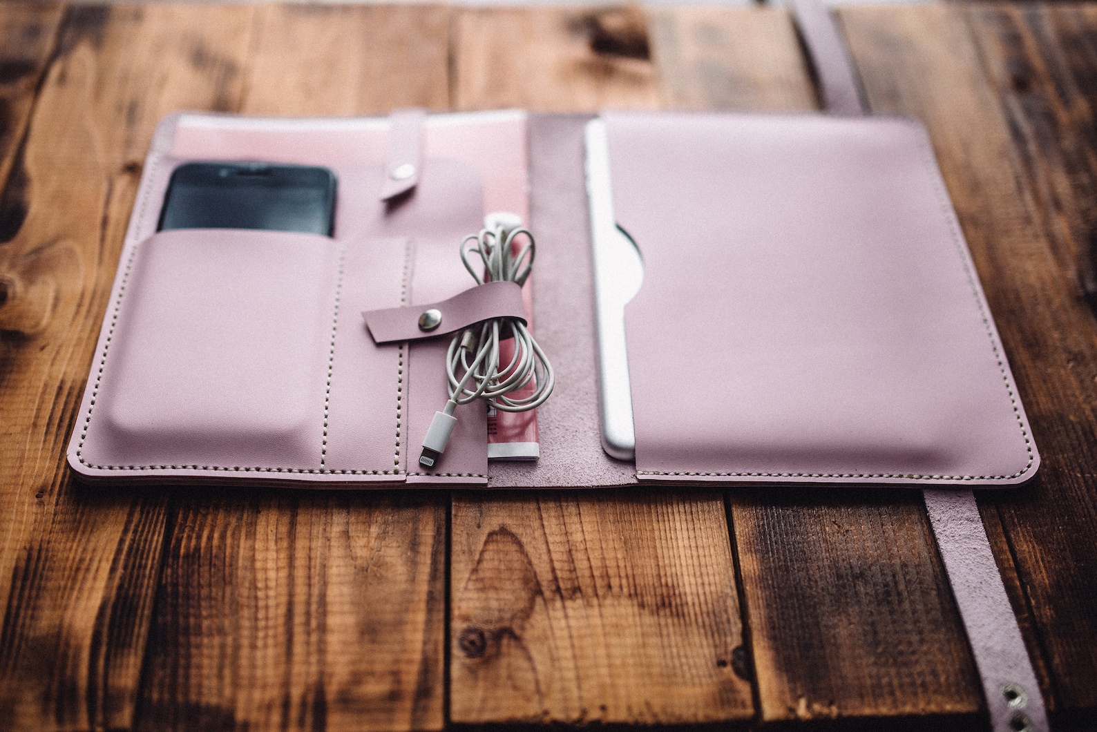 Personalized Leather iPad Mini 6 Folio, Pink Document Organizer - Etsy