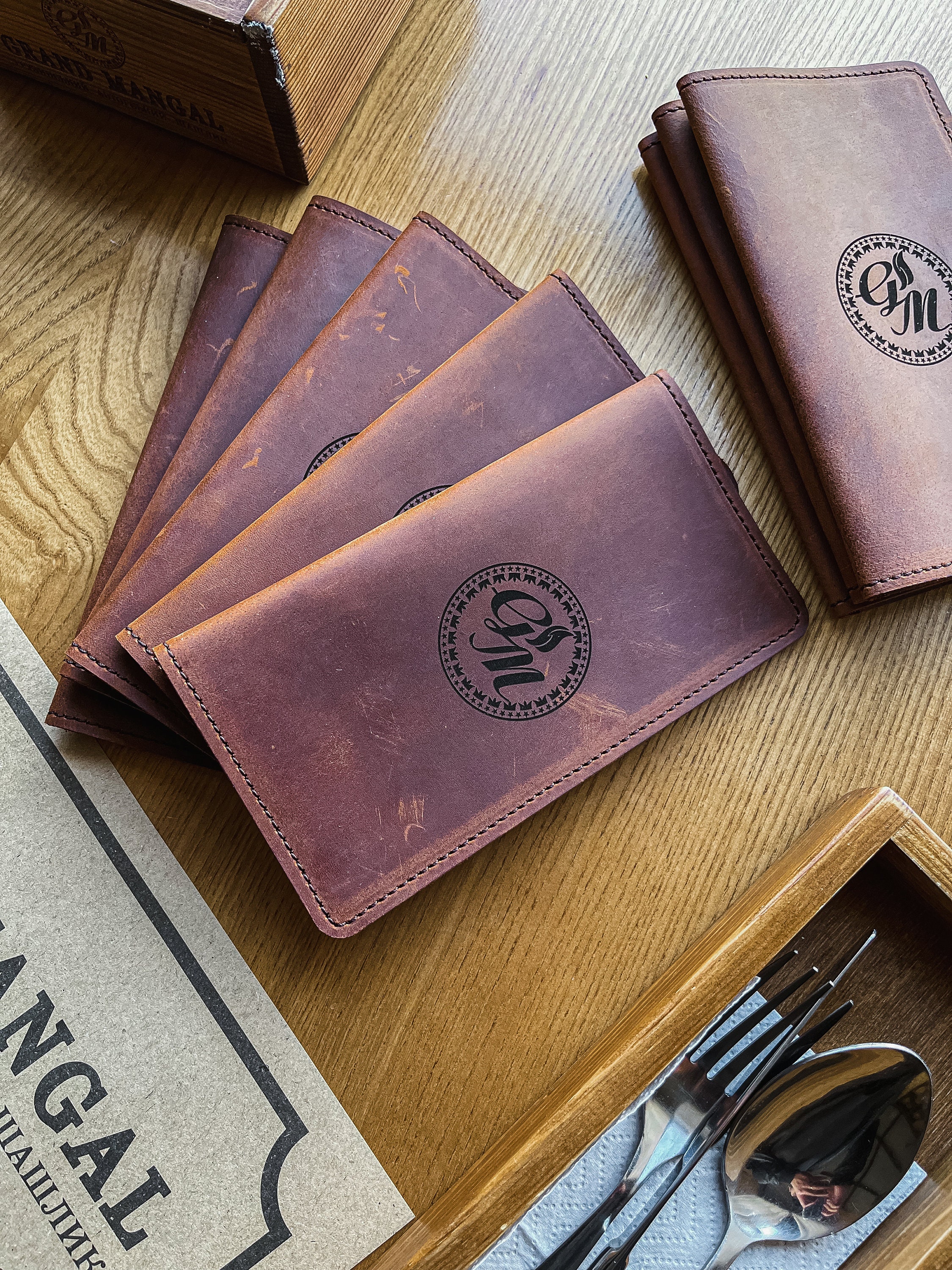 leather receipt holder