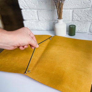 Personalized Leather Menu Cover – Custom Logo Embossed Restaurant Menu Holder – Handmade Genuine Leather Menu Folder for Café, Bar & Hotel