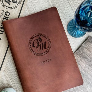Leather Menu Cover for Restaurant | Custom Engraved Menu Holder | Personalized Menu Book | Leather Menu Folder | Cafe Bar Menu