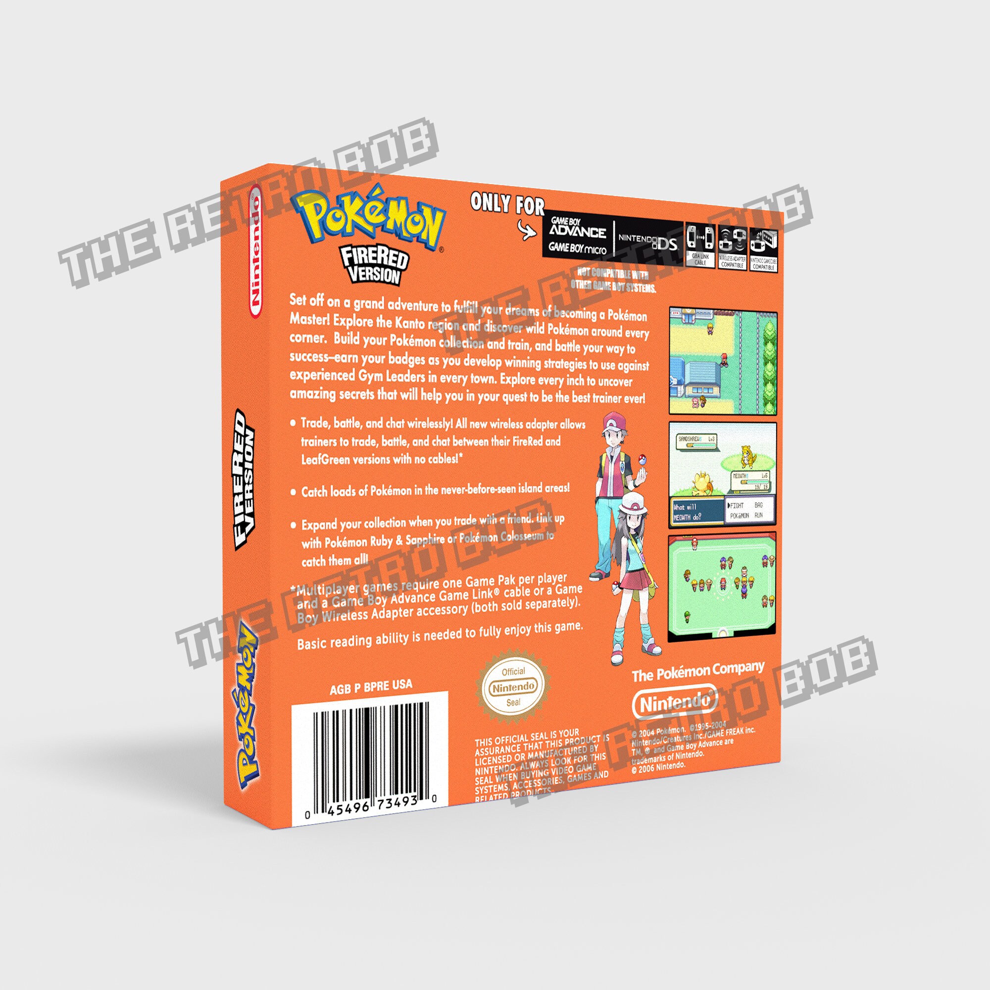 Gameboy Advance Pokemon Firered - Reproduced Replacement Box