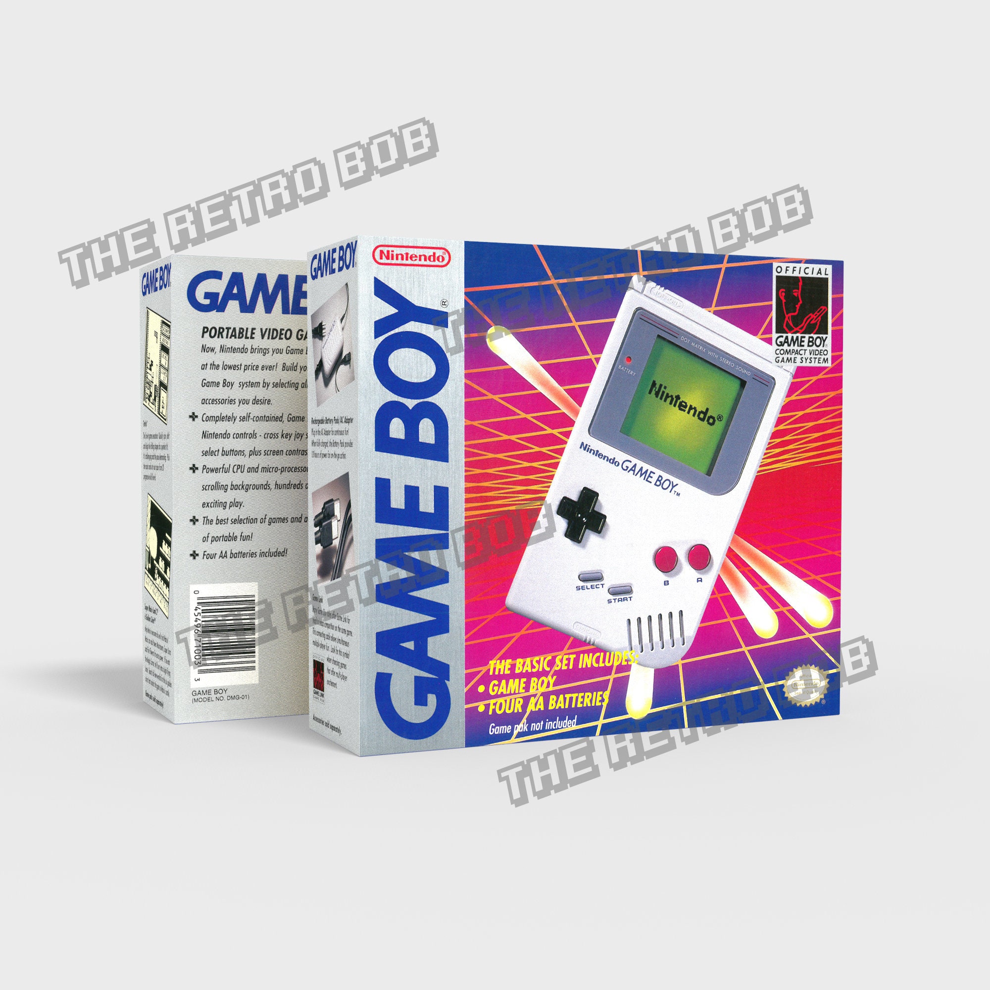 Game Boy Console US Reproduced Replacement Box Case 