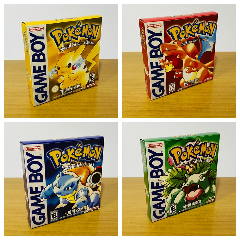 Pokemon Jaune Vert Bleu Rouge Boîte de remplacement Etsy France