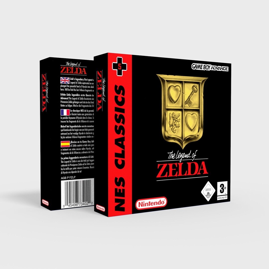 NES Classics - the Legend of Zelda - Reproduced Replacement Box | Case ...