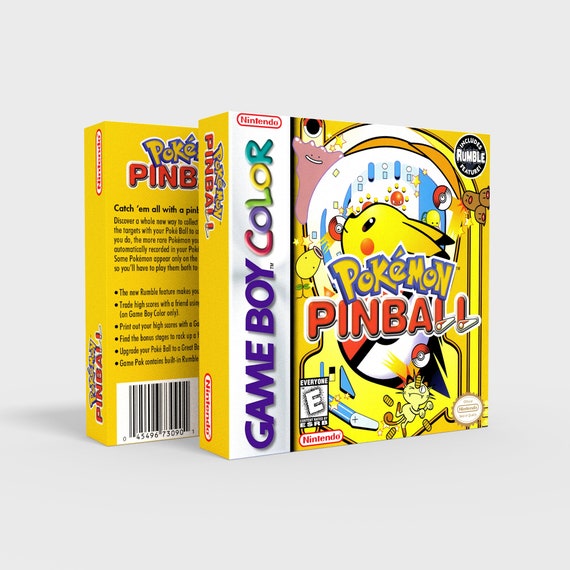 Pokemon PINBALL  (海外版) Pokemon Pinball - Reproduced Replacement Box | Case - High Quality