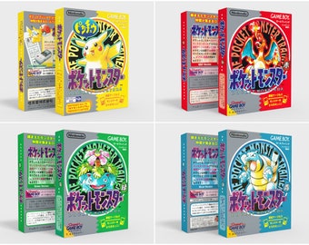 Pokemon Japan Gelb | Grün | Blau | Rot - Reproduzierte Ersatzbox | Hülle - Hohe Qualität