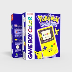 Game Boy Color - Pikachu  - Reproduced Replacement Box | Case - High Quality