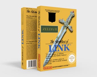 NES Label: Zelda II - the Adventure of Link - Etsy