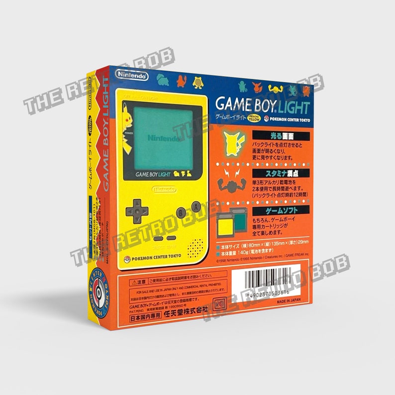 Game Boy Light Pikachu [japan] - Reproduced Replacement Box | Case ...
