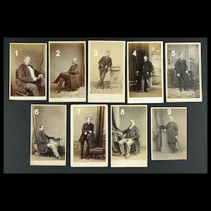 Victorian Men CDV Photographs. Distinguished Looking Gentlemen. Antique Photos Men in Suits. Choose from selection. Priced individually.