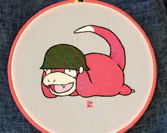 Slowpoke - Militia Pokémon Thread Painting Embroidery Art