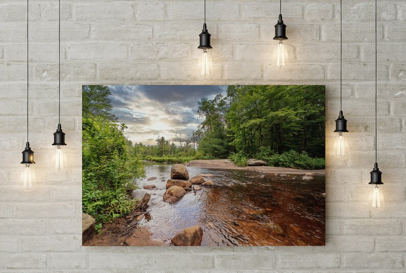 Adirondack Mountains Scenic Nature Steam Photography Print Wall Decor image 2