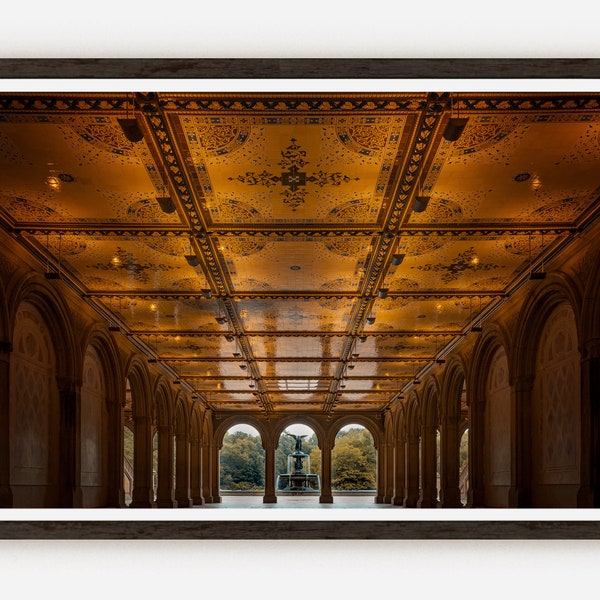 Bethesda Terrace Central Park Photography Print Urban Home Decor Architecture New York Landscape Building Fine Art Photo Print Wall Decor.