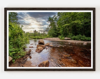 Adirondack Mountains Scenic Nature Steam Photography Print  Wall Decor