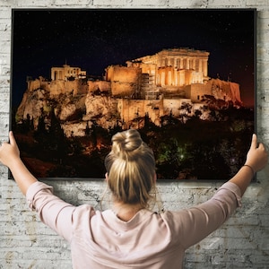 Acropolis of Athens After Dark / Night Time Athens, Greece/ ἄκρον πόλις / Photography Print image 3