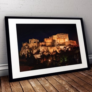 Acropolis of Athens After Dark / Night Time Athens, Greece/ ἄκρον πόλις / Photography Print image 5