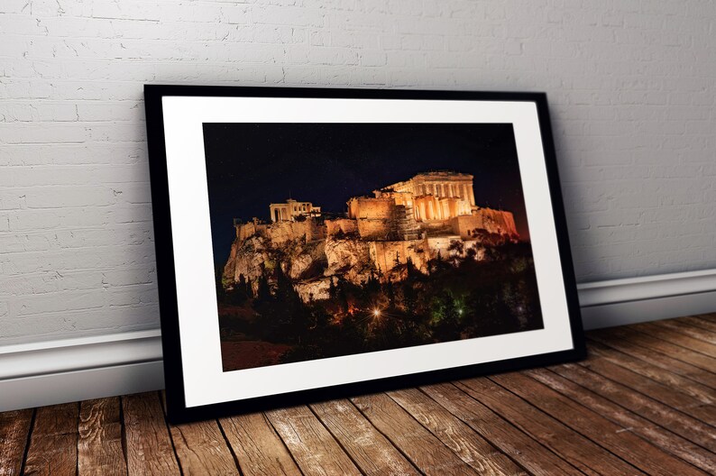 Acropolis of Athens After Dark / Night Time Athens, Greece/ ἄκρον πόλις / Photography Print image 5