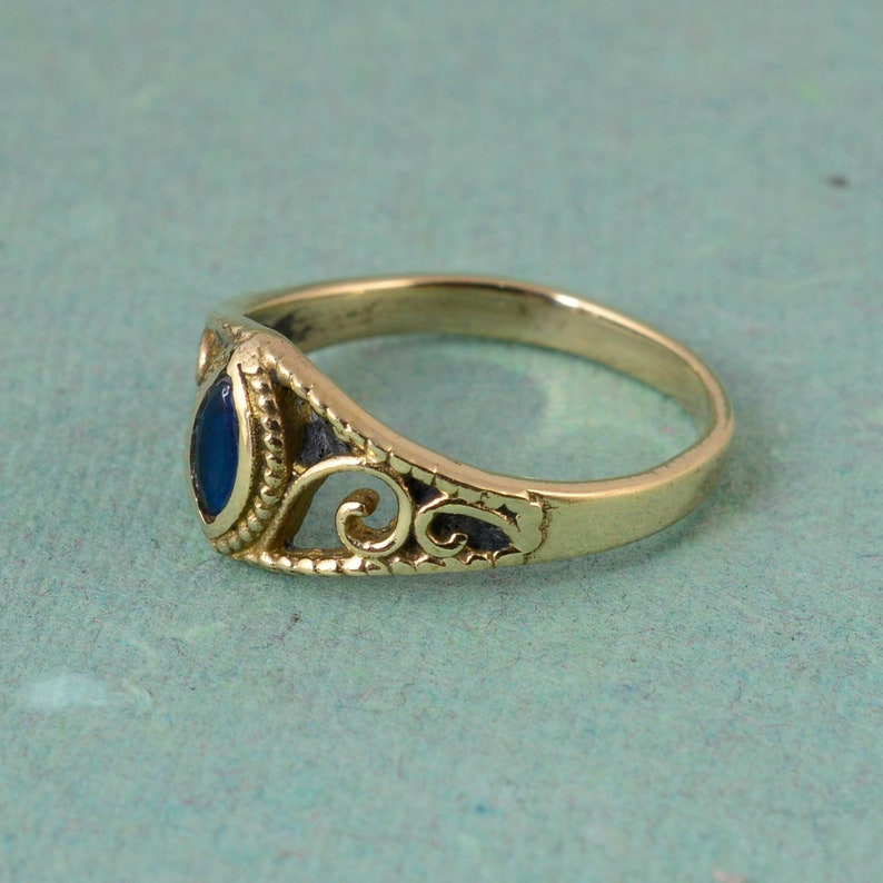 Blue Gemstone Ring,AAA Blue Gemstone Ring,Vintage Ring,Natural Gemstone ring,Handmade Jewelry,Statement ring,Midi ring,Personalized ring