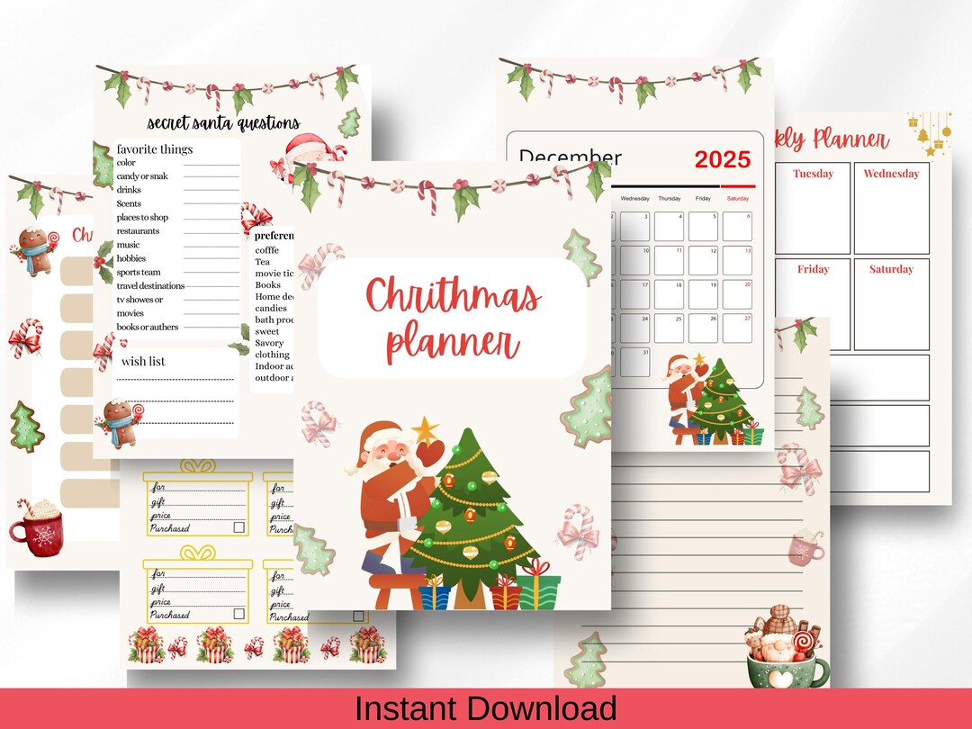 Christmas Planner Printable – Holiday Organizer (PDF) - Etsy